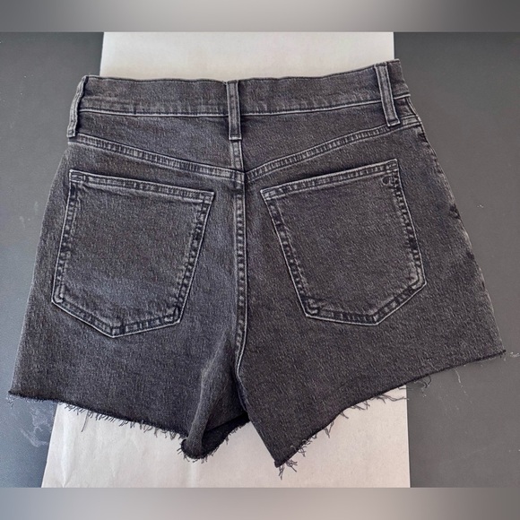 Madewell Women’s Perfect Jean Short Black High Waist Frayed Hem Size 27 - Picture 2 of 12